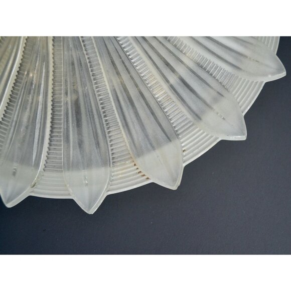Art Deco Sunflower Glass Ceiling Shade Vintage White Frosted 14" Restoration - Picture 9 of 10